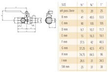 VALV.SFERA GAS MF 1' C/PREL.LEVA