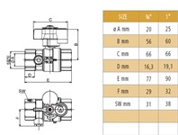 VALV.SFERA GAS 1' C/PREL.SERRATURA